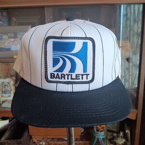 Vtg Snapback Hat Cap Bartlett K-Products Pinstripe Patch NWOT Skater Farmer